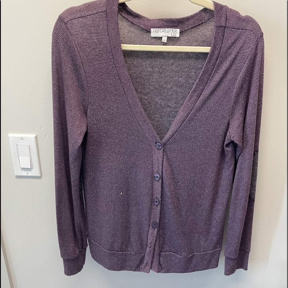 Daydream purple button up cardigan